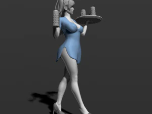 pretty girl with beer 3d print model 3D Print Model
