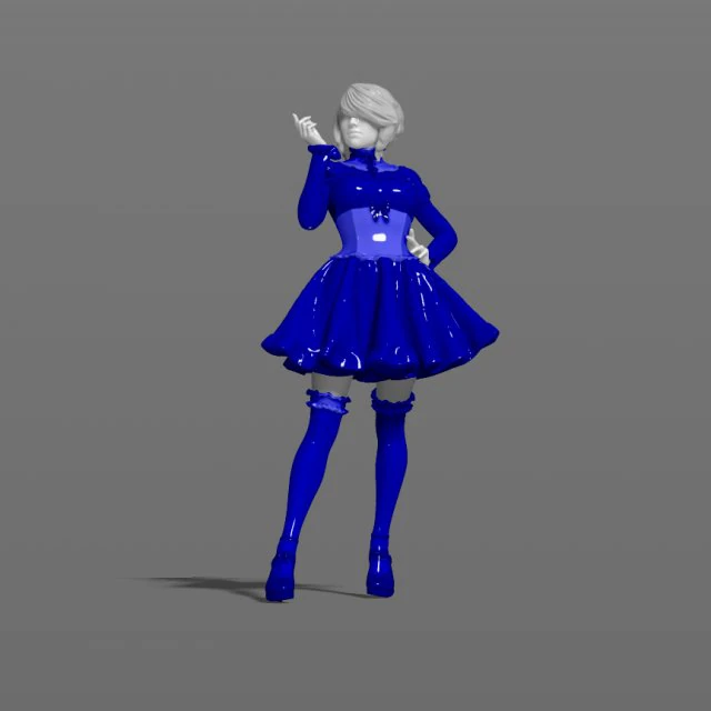 woman in a dress 3d print model 3D Print Model .c4d .max .obj .3ds .fbx .stl .blend 