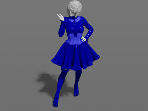 woman in a dress 3d print model 3D 打印模型