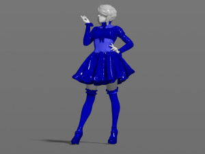 woman in a dress 3d print model 3D 打印模型