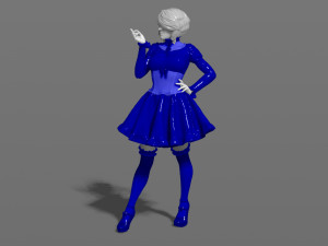 woman in a dress 3d print model 3D 打印模型