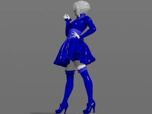 woman in a dress 3d print model 3D 打印模型