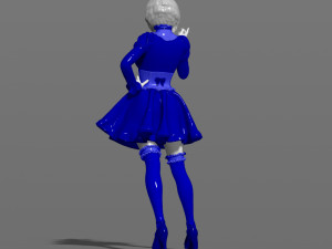 woman in a dress 3d print model 3D 打印模型