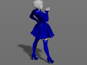 woman in a dress 3d print model 3D 打印模型