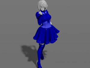 woman in a dress 3d print model 3D 打印模型