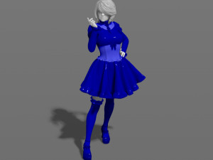 woman in a dress 3d print model 3D 打印模型
