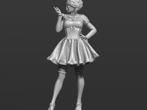 woman in a dress 3d print model 3D 打印模型