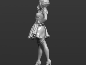 woman in a dress 3d print model 3D 打印模型