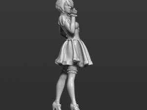 woman in a dress 3d print model 3D 打印模型
