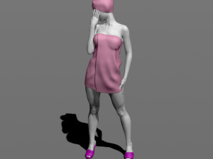 girl after shower 3d print model Modèles 3D en vedette