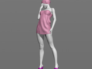 girl after shower 3d print model Modèles 3D en vedette