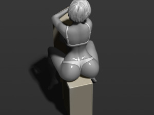 pretty girl sits on boxes 3d print model Modèles 3D en vedette