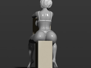 pretty girl sits on boxes 3d print model Modèles 3D en vedette