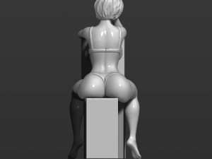 pretty girl sits on boxes 3d print model Modèles 3D en vedette