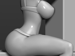 pretty girl sits on boxes 3d print model Modèles 3D en vedette