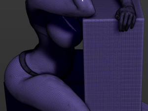 pretty girl sits on boxes 3d print model Modèles 3D en vedette