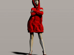 pretty girl in a sweatshirt 3D Print Model