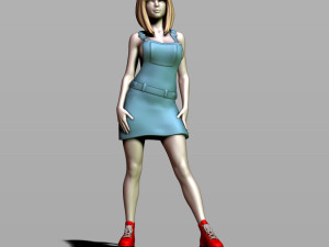 pretty girl on rollers 3D Print Model