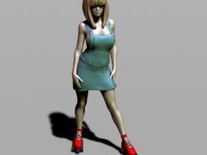 pretty girl on rollers 3D 打印模型