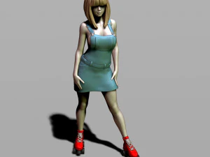 pretty girl on rollers 3D Print Model