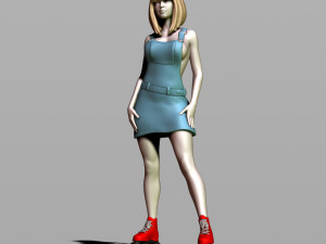 pretty girl on rollers 3D 打印模型