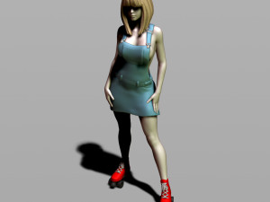 pretty girl on rollers 3D 打印模型