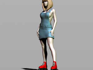 pretty girl on rollers 3D 打印模型