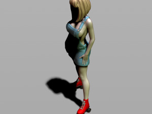pretty girl on rollers 3D 打印模型
