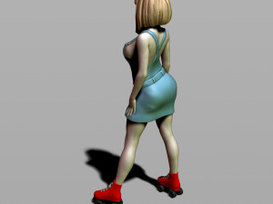 pretty girl on rollers 3D 打印模型