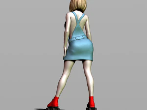 pretty girl on rollers 3D Print Model