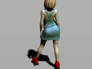 pretty girl on rollers 3D Print Model