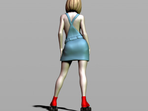 pretty girl on rollers 3D 打印模型