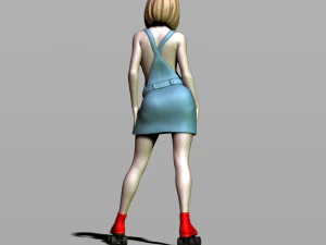 pretty girl on rollers 3D Print Model