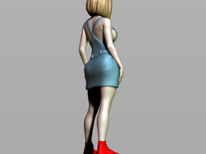 pretty girl on rollers 3D 打印模型
