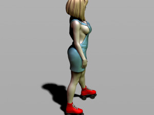 pretty girl on rollers 3D 打印模型
