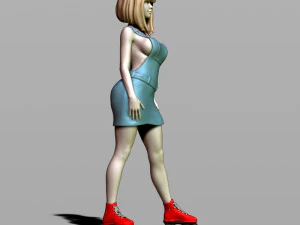 pretty girl on rollers 3D Print Model