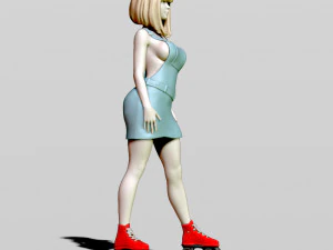 pretty girl on rollers 3D Print Model