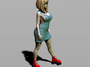 pretty girl on rollers 3D Print Model