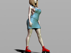 pretty girl on rollers 3D 打印模型