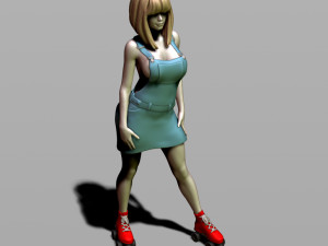 pretty girl on rollers 3D 打印模型