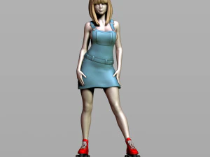 pretty girl on rollers 3D Print Model