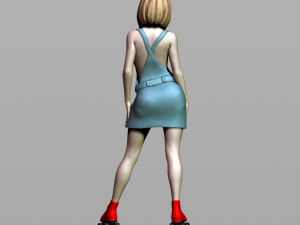 pretty girl on rollers 3D 打印模型