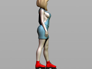 pretty girl on rollers 3D 打印模型