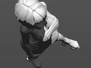 pretty girl on rollers 3D Print Model