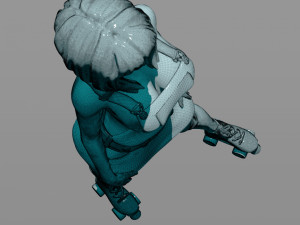 pretty girl on rollers 3D 打印模型