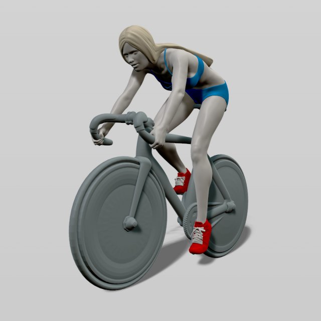 girl on a bicycle Modello di stampa 3D .c4d .max .obj .3ds .fbx .stl .blend 
