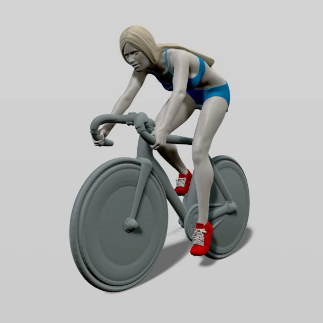girl on a bicycle 3D Print Model .c4d .max .obj .3ds .fbx .stl .blend 