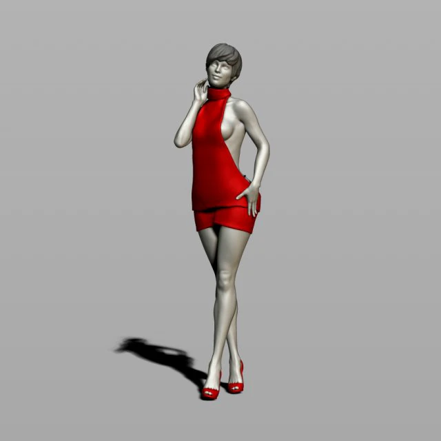 pretty woman 3D Print Model .c4d .max .obj .3ds .fbx .stl .blend 