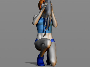 girl with a cat 3D 打印模型