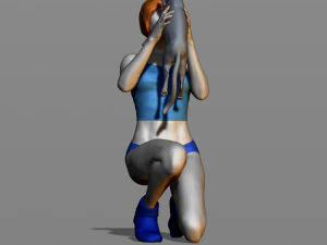 girl with a cat 3D Print Model